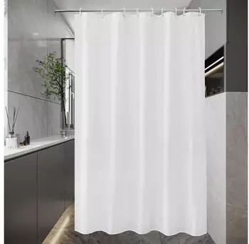 LuxusKollektion Duschvorhang Textil wei&szlig; 140x200cm wasserdicht