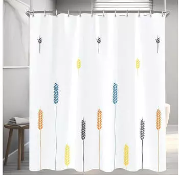 LuxusKollektion Duschvorhang Weizen&auml;hren-Motiv 180x200cm, Polyester