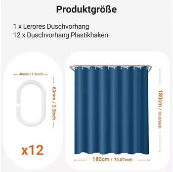LuxusKollektion Duschvorhang Polyester dunkelblau 180x180cm
