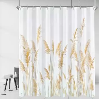 LuxusKollektion Duschvorhang Gelbe Weizenspitze 180x200cm