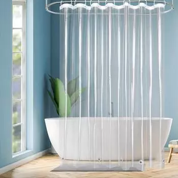 LuxusKollektion Duschvorhang 200x200cm transparent PEVA, wasserdicht, Anti-Schimmel