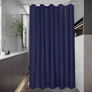 LuxusKollektion Duschvorhang Textil 100x200cm dunkelblau, wasserdicht, Anti-Schimmel