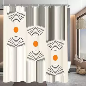 LuxusKollektion Duschvorhang geometrische Kurve, Polyester, 200x200cm