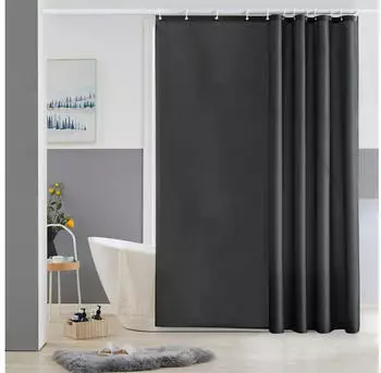 LuxusKollektion Duschvorhang Stoff, Anti-Schimmel, 180x200cm, dunkelgrau