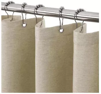LuxusKollektion Duschvorhang Leinenoptik, taupe, 92x182cm