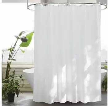 LuxusKollektion Duschvorhang Textil wei&szlig;, wasserdicht, antischimmel, 180x190cm