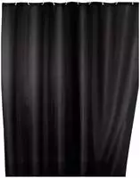 WENKO Anti-Schimmel Duschvorhang Uni Black, 180 x 200 cm waschbar 20043100
