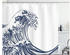 Abakuhaus Duschvorhang Moderner Digitaldruck mit 12 Haken auf Stoff 175 x 200 japanische Welle Oriental Weinlese