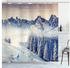 Abakuhaus Duschvorhang Moderner Digitaldruck mit 12 Haken auf Stoff 175 x 200 Schwarz-Weiss Snowy-Winter-Ansicht