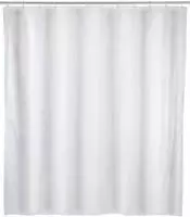 WENKO Anti-Schimmel Duschvorhang Uni White Textil (Polyester), 120 x 200 cm, waschbar