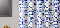 MSV France Duschvorhang Premium Mosaico blue