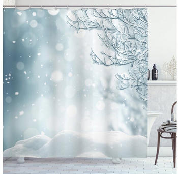 Abakuhaus Duschvorhang Moderner Digitaldruck mit 12 Haken auf Stoff 175 x 240 Winter Weihnachtszeit-Schnee
