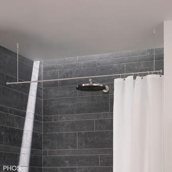 Phos Design Duschvorhangstange 160 cm Breite zur Deckenmontage