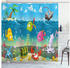 Abakuhaus Duschvorhang Moderner Digitaldruck mit 12 Haken auf Stoff 175 x 220 Cartoon Meerestiere Unterwasser