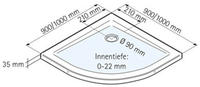 Schulte ExpressPlus 72H Mineralguss extra-flach 1000x1000mm inkl. Ablauf (Radius 550) alpinweiß (EP212057 04)