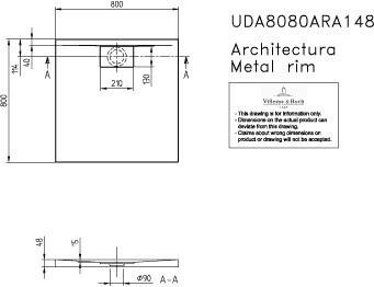 Villeroy & Boch Architectura 800 x 800 mm (UDA8080ARA148GV-01)