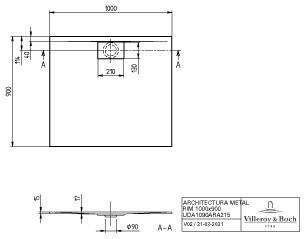 Villeroy & Boch Architectura 1000 x 900 mm anthracite (UDA1090ARA215V-1S)