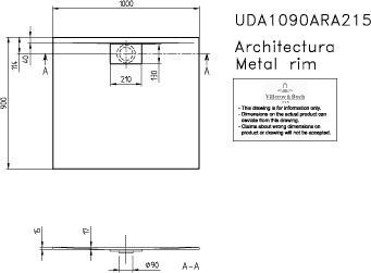 Villeroy & Boch Architectura 1000 x 900 mm (UDA1090ARA215GV-01)