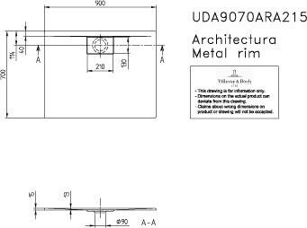 Villeroy & Boch Architectura 900 x 700 mm (UDA9070ARA215GV-01)