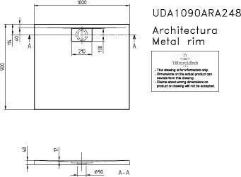 Villeroy & Boch Architectura 1000 x 900 mm (UDA1090ARA248GV-01)
