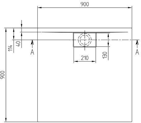 Villeroy & Boch Architectura MetalRim 90 x 90 cm grau matt (UDA9090ARA115V-3S)