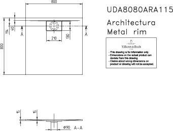 Villeroy & Boch Architectura 800 x 800 mm (UDA8080ARA115GV-01)