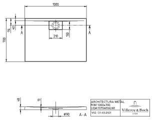 Villeroy & Boch Architectura 1000 x 700 mm (UDA1070ARA248V-01)