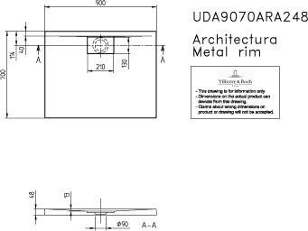 Villeroy & Boch Architectura 900 x 700 mm (UDA9070ARA248GV-01)