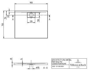 Villeroy & Boch Architectura 900 x 750 mm (UDA9075ARA248V-01)