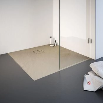 Schulte Duschwanne Mineralguss mit Steinstruktur 120x120cm sand