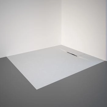 Schulte DWM-Tec mit Steinstruktur 90x100 cm Kunststoff mattwei&szlig;