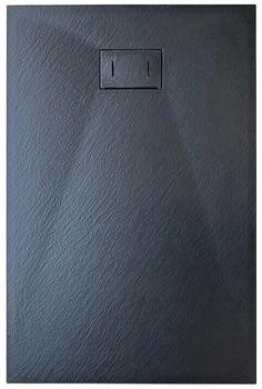 Laneri SRL SMC stone effect shower tray (80 x 120 cm) with drain outlet - black