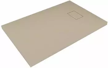 Laneri SRL SMC stone effect shower tray (80 x 160 cm) with drain outlet - dove grey