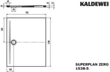 Kaldewei Superplan Zero 1538-5 1100 x 750 x 20 mm mit Wannenträger extraflach schwarz matt (353847983676)