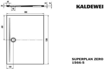 Kaldewei Superplan Zero 1566-5 1300 x 800 x 20 mm mit Wannenträger extraflach cool grey 30 (356647982663)
