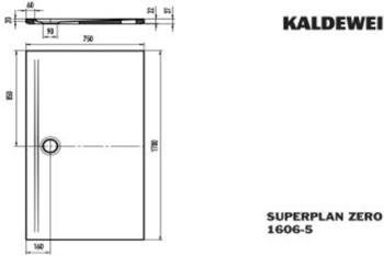 Kaldewei Superplan Zero 1606-5 1700 x 750 x 20 mm mit Wannenträger extraflach cool grey 30 (360647980663)