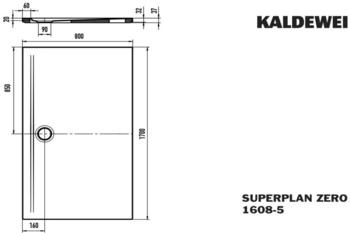 Kaldewei Superplan Zero 1608-5 1700 x 800 x 20 mm mit Wannenträger extraflach weiß matt (360847980711)