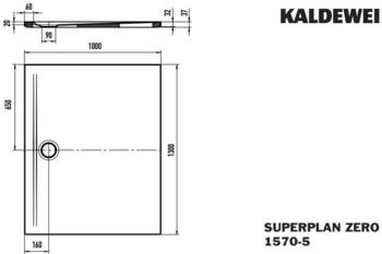 Kaldewei Superplan Zero 1570-5 1300 x 1000 x 20 mm mit Wannenträger extraflach cool grey 30 (357047982663)