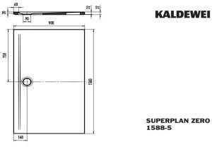 Kaldewei Superplan Zero 1588-5 1500 x 900 x 20 mm mit Wannenträger extraflach warm grey 85 (358847983674)