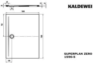 Kaldewei Superplan Zero 1590-5 1500 x 1000 x 20 mm mit Wannenträger extraflach cool grey 80 (359047983666)