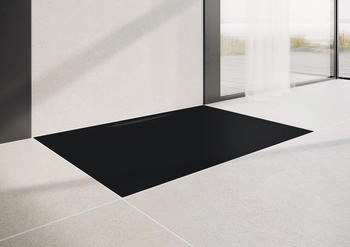 Kaldewei Superplan Zero 1554-5 1200 x 900 x 20 mm mit Wannenträger extraflach schwarz matt (355447983676)