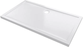 MARWELL Rechteckige Duschwanne Pure 140 x 80 cm, Sanitär-Acryl, Weiß (FAC377)