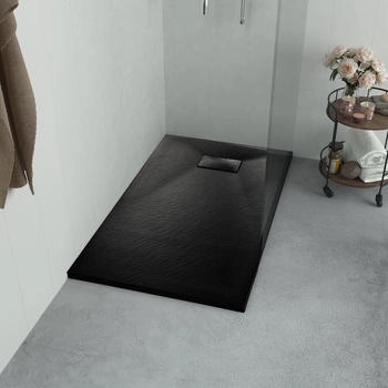 vidaXL Duschwanne SMC Schwarz 120×70 cm (144783)