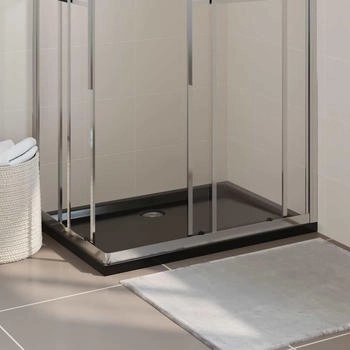 vidaXL Duschtasse Rechteckig ABS Schwarz (148915)