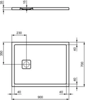 Ideal Standard Ultra Flat Evo Brausewanne rechteckig seidenweiß (T5446FO)