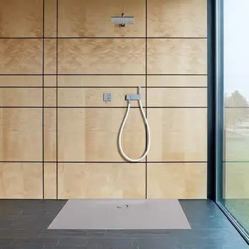 Bette Floor Side Rechteck-Duschwanne Modell 3382 mit Wannentr&auml;ger 100 x 100 cm quartz (3382-412PLUS,T1)