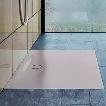Bette Floor Side Rechteck-Duschwanne Modell 3385 mit Wannentr&auml;ger 100 x 90 cm quartz (3385-412T1)