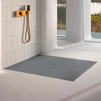 Bette BetteAir Duschfliese mit Minimum-Tr&auml;ger 900x900mm Graphit matt (7350-404T2)