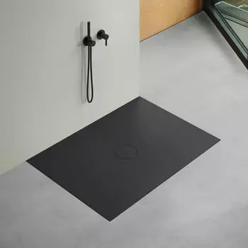 Bette Air Duschfliese mit Minimum-Wannentr&auml;ger 110 x 90 cm ebony (7359-035PLUS,T2)