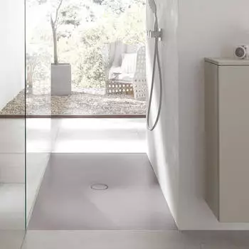 Bette Floor Rechteck-Duschwanne Modell 1651 mit Wannentr&auml;ger 100 x 75 cm quartz (1651-412AE,T1)